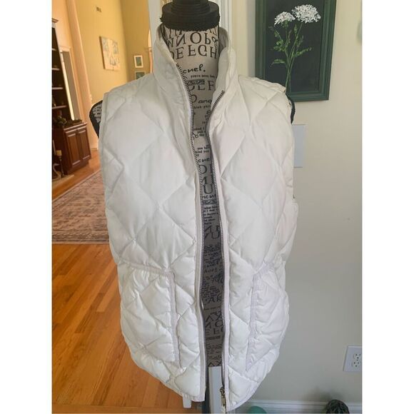 J Crew White Cream Quilted Vest - Picture 2 of 12
